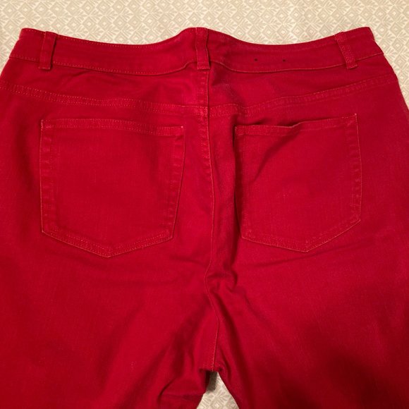 Chaps Daniella Curvy Fit Red Denim Jeans Size 16 - Picture 11 of 13